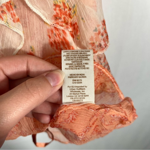 Free People All Things Sheer Coral Floral Tiered Layered Tank Top Cami NWT XS - Picture 5 of 8